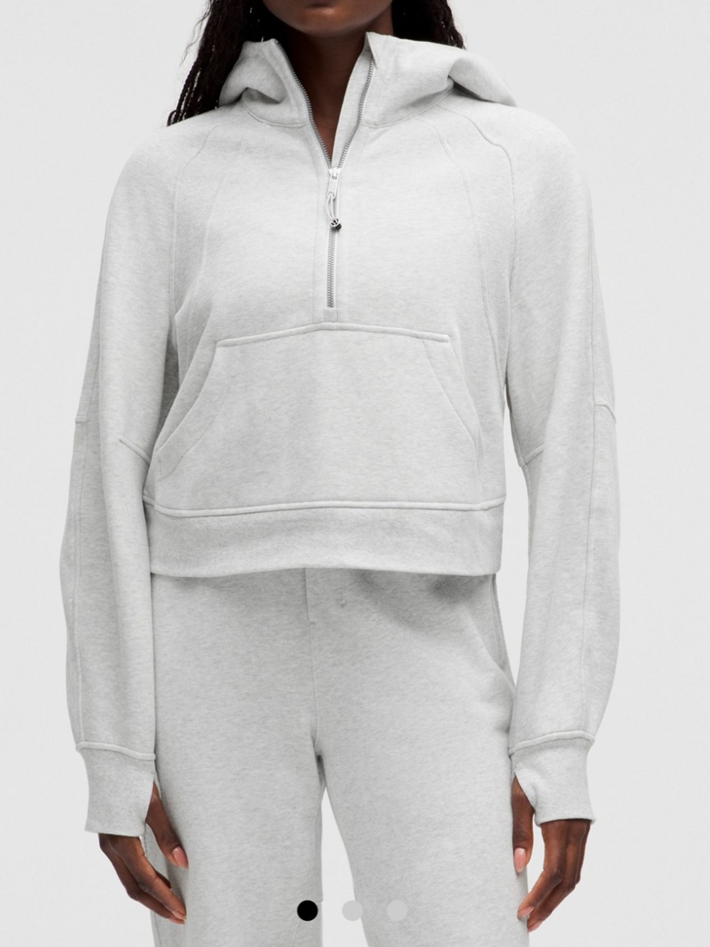 Lululemon Scuba Oversized Half-Zip Hoodie Heathered Core Ultra Light Grey XS/S N